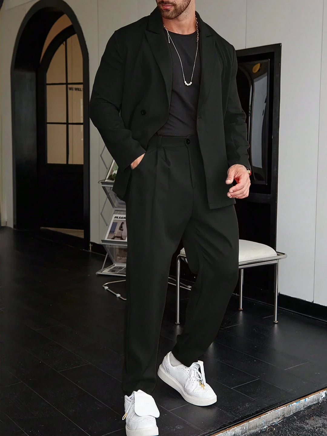 Classic Fit Suit Jacket and Pants Set