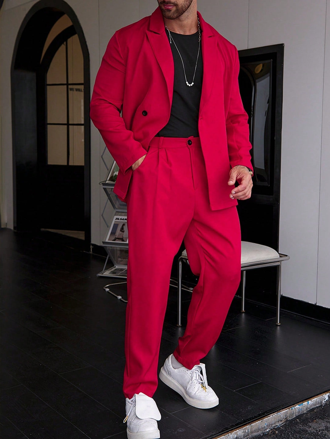 Classic Fit Suit Jacket and Pants Set