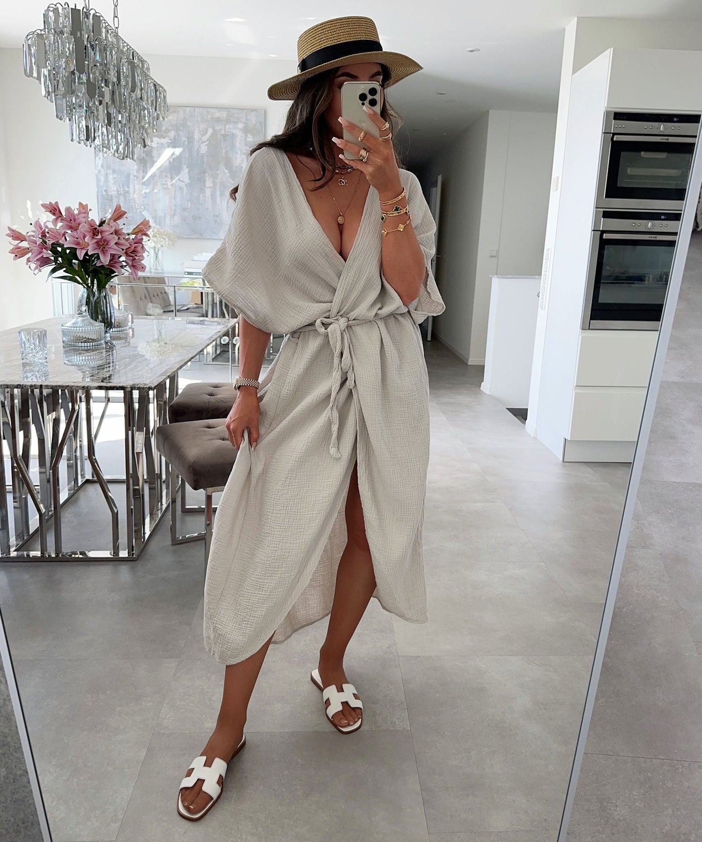 Beige Cotton Kimono by ModishWorld Bliss
 - ModishWorld
