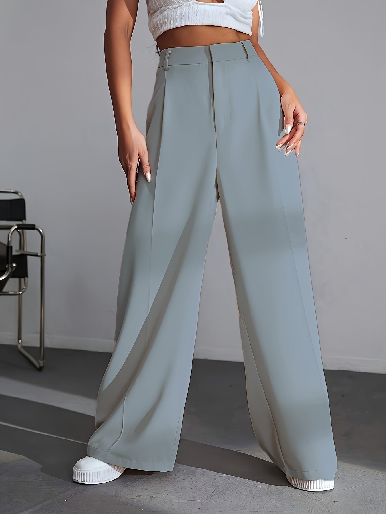 Ladies Comfortable Loose Fit Pleated Pants