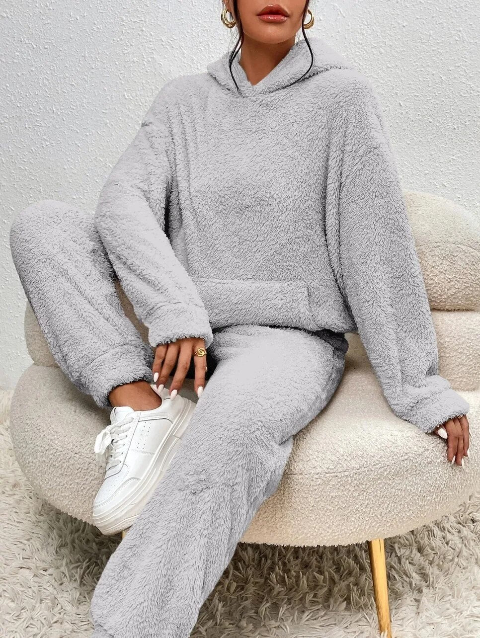 Cozy Women's Sleepwear Set with Hoodie and Pants