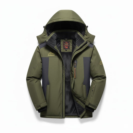 Waterproof Men's Parka Jacket with Hood and Zip Pockets - ModishWorld