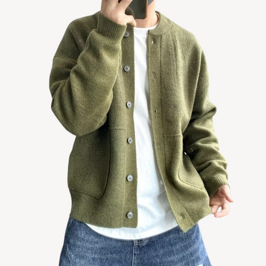 Classic Men's Wool Button Cardigan Sweater - ModishWorld