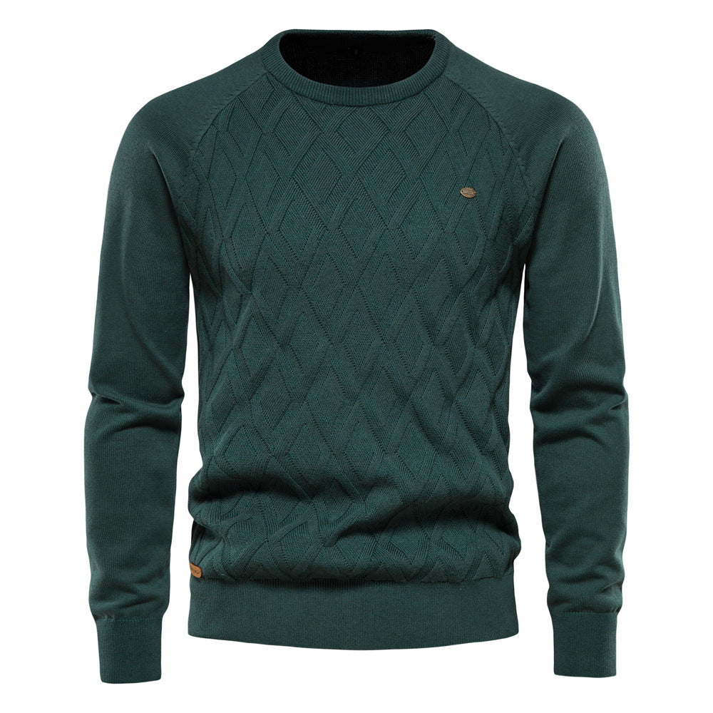 Men's Sweater - Classic Crew Neck Diamond Design