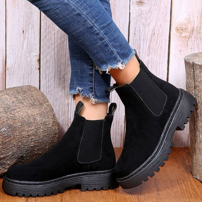Low Heel Women's Ankle Boots Slip On Shoes