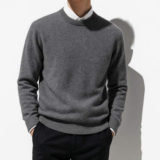 Classic Fit Simple Crew Neck Pullover Sweater - Modish World