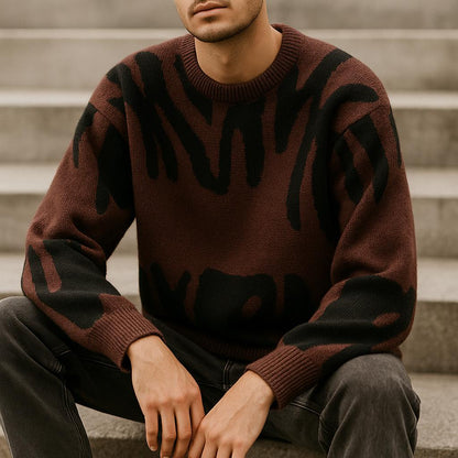 Big and Tall Graphic Crew Neck Sweater