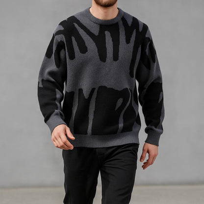 Big and Tall Graphic Crew Neck Sweater - Modish World