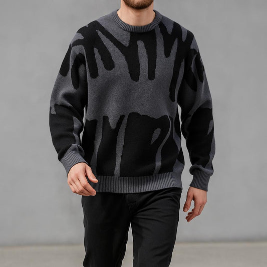 Big and Tall Graphic Crew Neck Sweater - Modish World