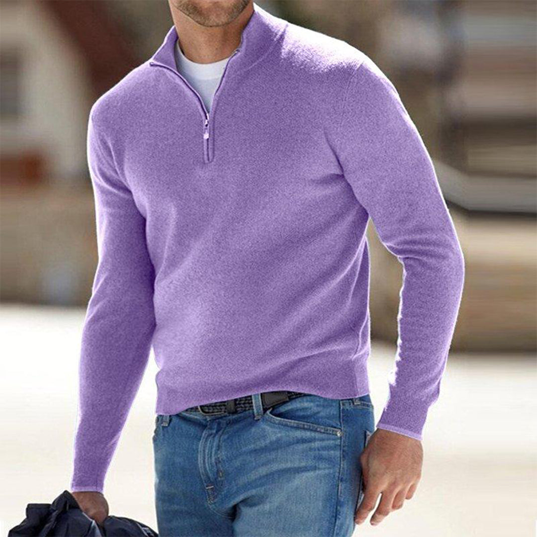 Men's Sweater - Quarter Zip Fleece Pullover