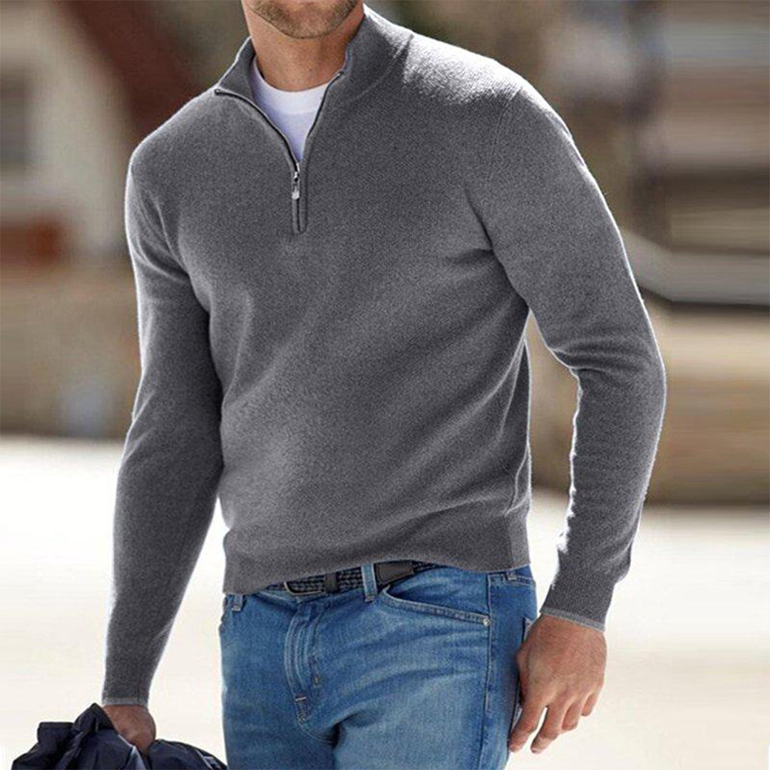 Men's Sweater - Quarter Zip Fleece Pullover
