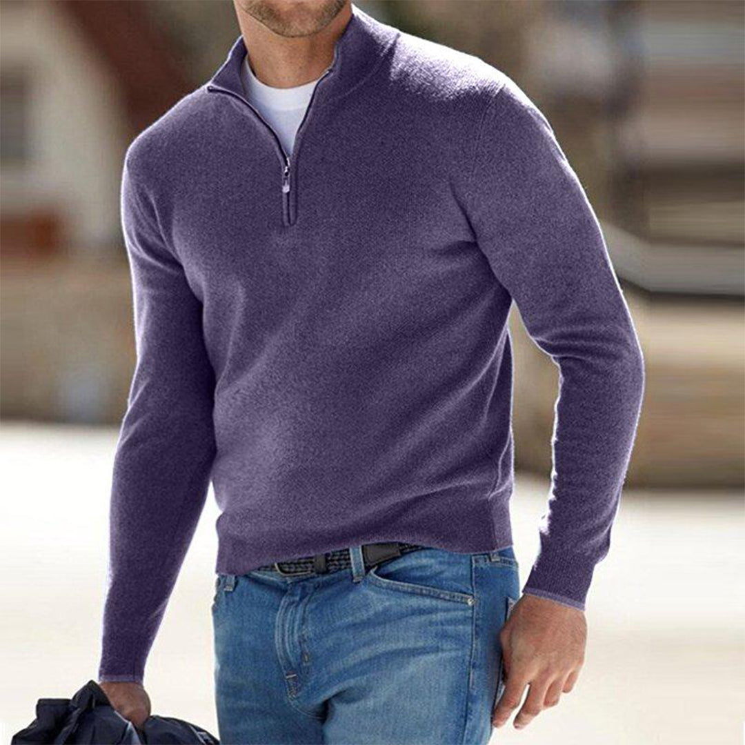 Men's Sweater - Quarter Zip Fleece Pullover