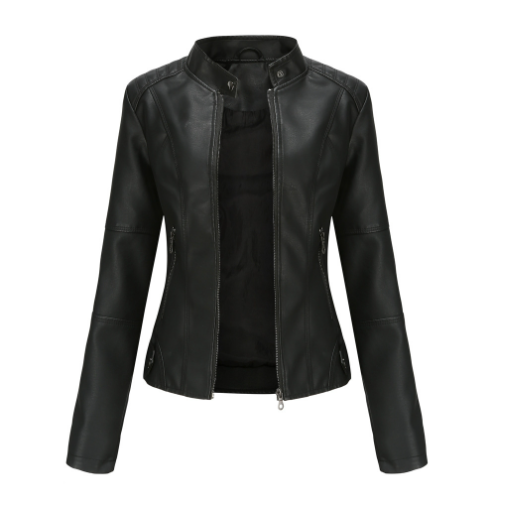 Slim Fit Leather Biker Jacket for Ladies - ModishWorld