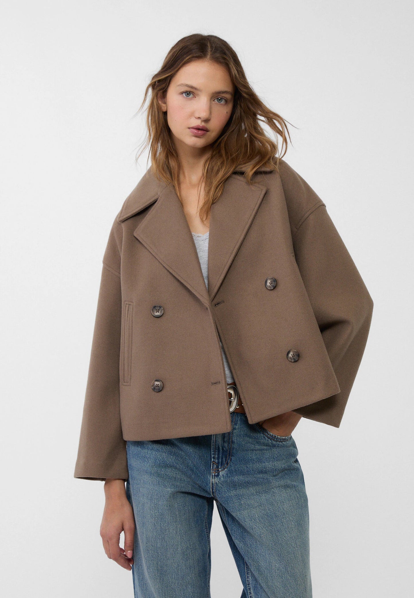 Short Fitted Womens Double Button Jacket