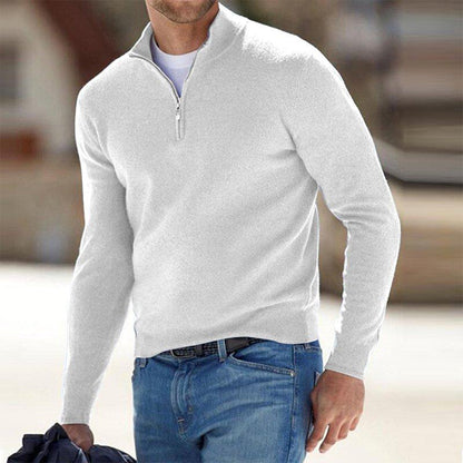 Men's Sweater - Quarter Zip Fleece Pullover - ModishWorld