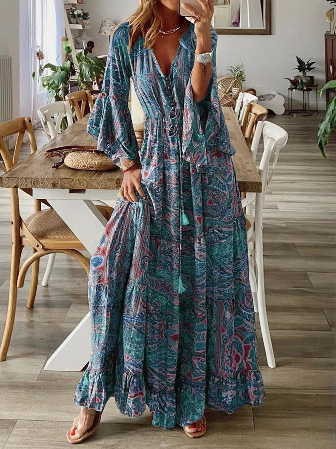 Free Spirited Floral Long Maxi Dress for Women - ModishWorld