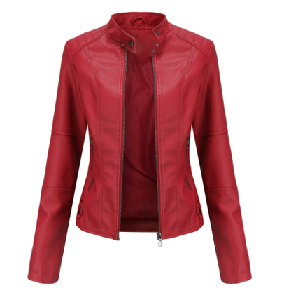Slim Fit Leather Biker Jacket for Ladies