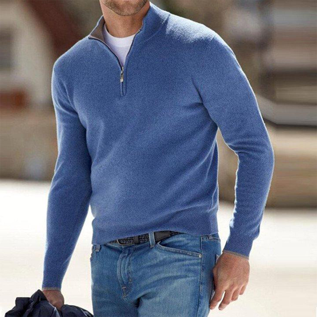 Men's Sweater - Quarter Zip Fleece Pullover