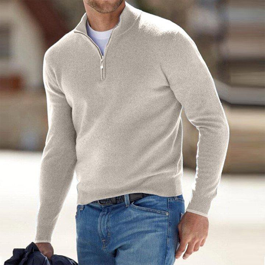 Men's Sweater - Quarter Zip Fleece Pullover