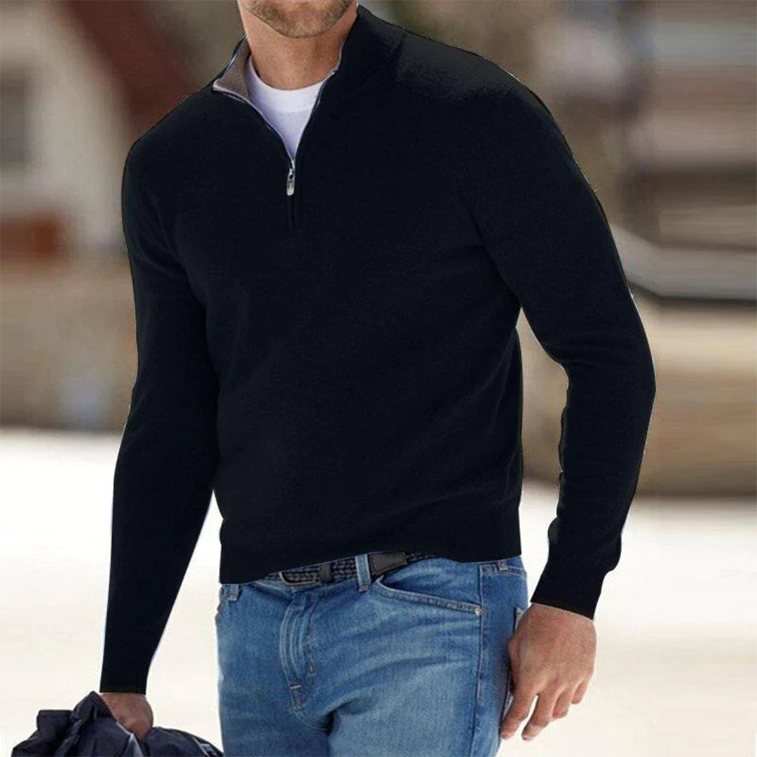 Men's Sweater - Quarter Zip Fleece Pullover