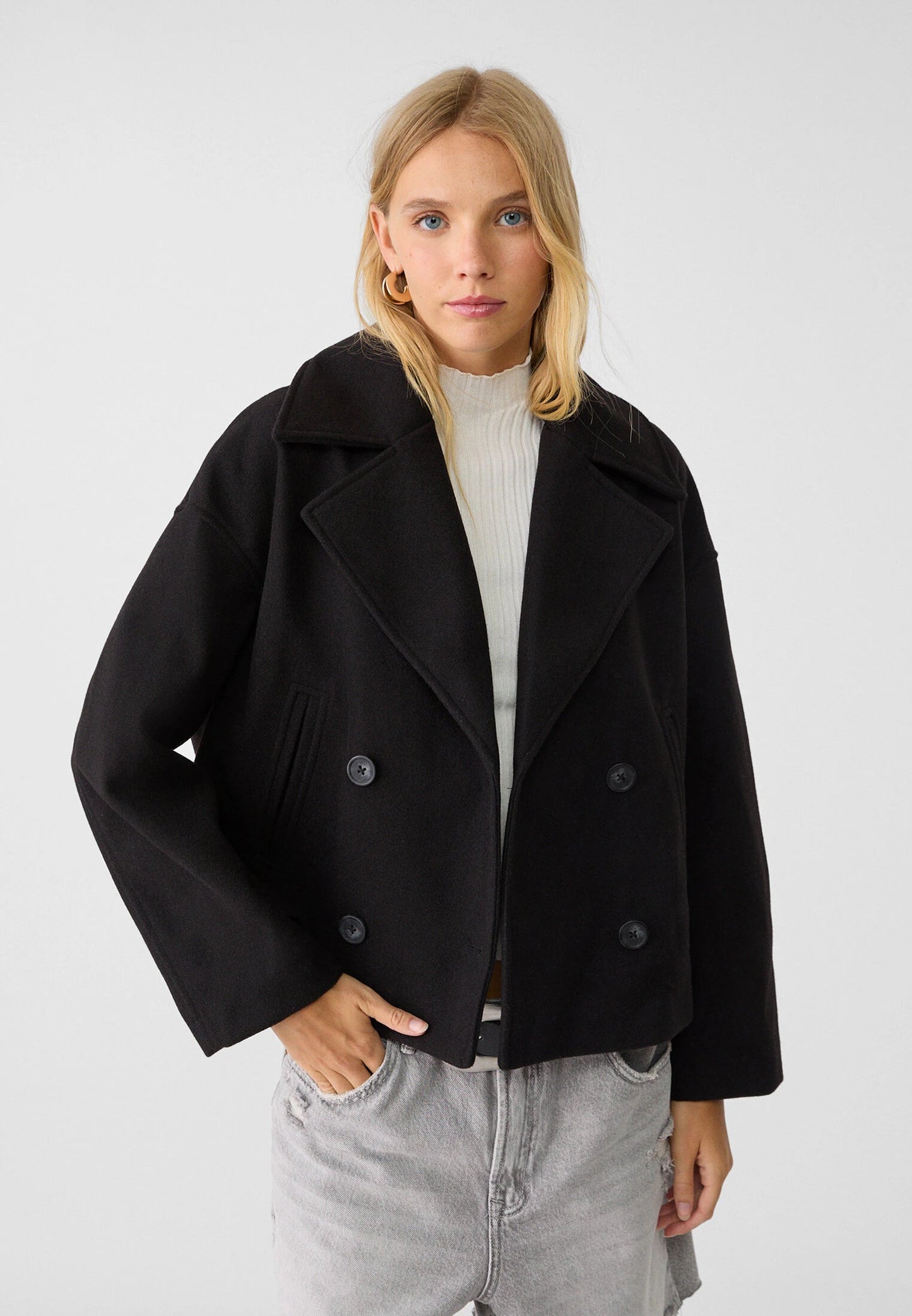 Short Fitted Womens Double Button Jacket