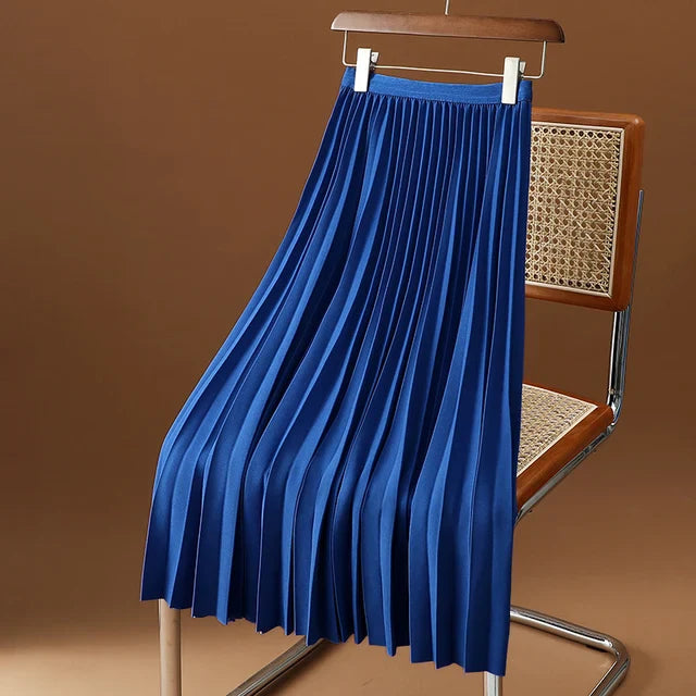Flared Waist Midi Skirt for Women - Easy Fit
