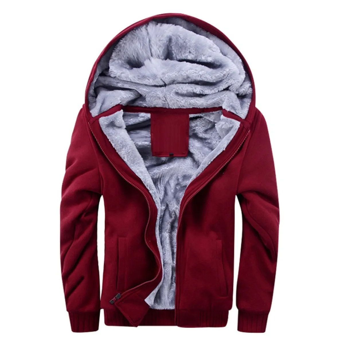 Warm Full Zip Men's Fleece Hooded Jacket