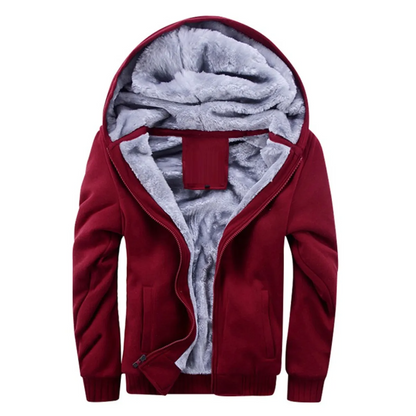 Warm Full Zip Men's Fleece Hooded Jacket