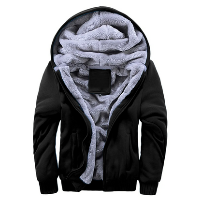 Warm Full Zip Men's Fleece Hooded Jacket