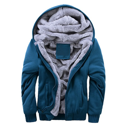 Warm Full Zip Men's Fleece Hooded Jacket