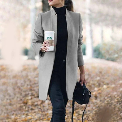 Classic Fit Long Trench Coat for Women
