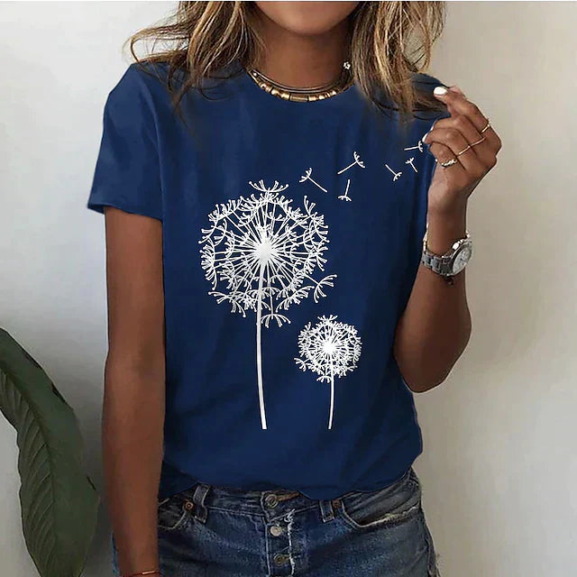 Relaxed Fit Floral Womens Tee Shirt