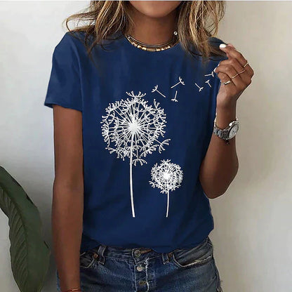 Relaxed Fit Floral Womens Tee Shirt