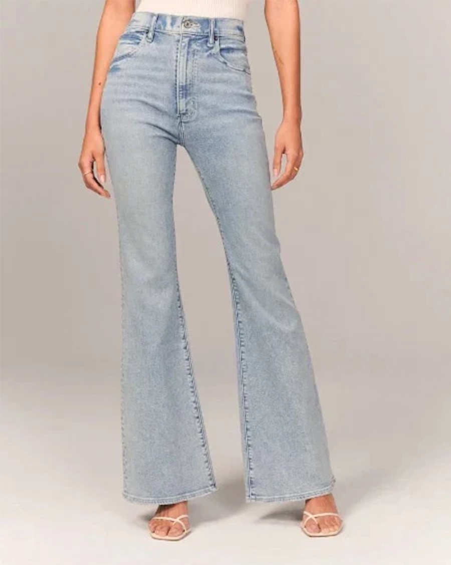 High-Waisted Wide Leg Women's Flare Jeans - ModishWorld