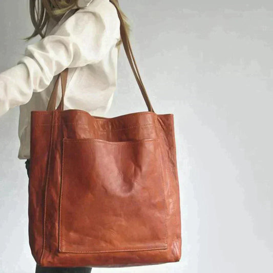 Classic Large Leather Handbag for Daily Carry - ModishWorld