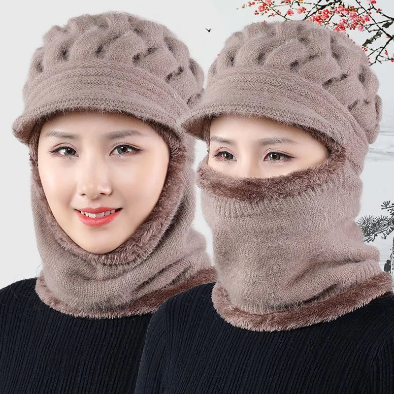 Warm Women's Winter Hat and Scarf Set