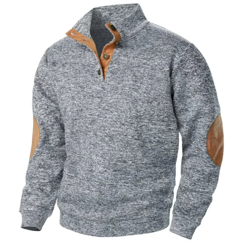 Classic Crew Neck Sweater with Patch Details