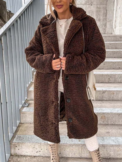 Soft Women's Coat with Simple Button Front