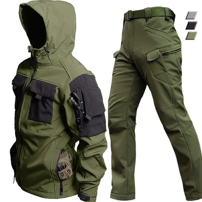 Waterproof Combat Jacket and Pants Set with Hood