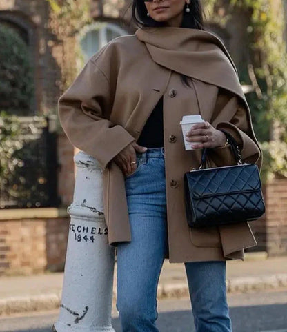 Warm Women's Parka Coat with Free Scarf - ModishWorld