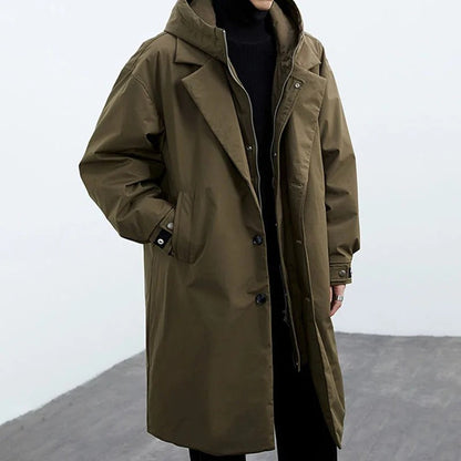 Waterproof Men's Parka with Detachable Hood and Zip Front - ModishWorld