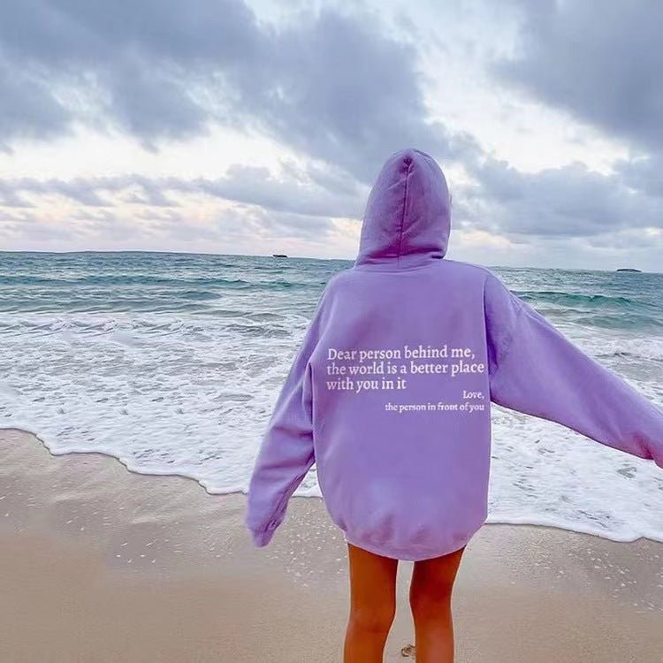 Classic Slogan Hoodie with Pouch Pocket