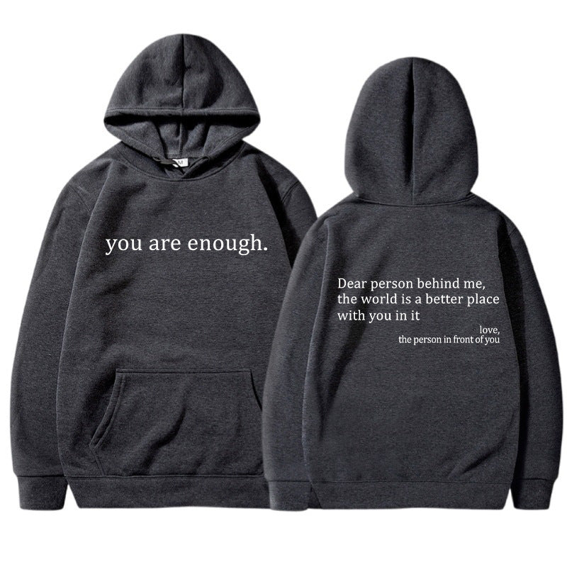Classic Slogan Hoodie with Pouch Pocket