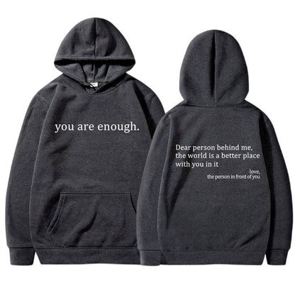 Classic Slogan Hoodie with Pouch Pocket