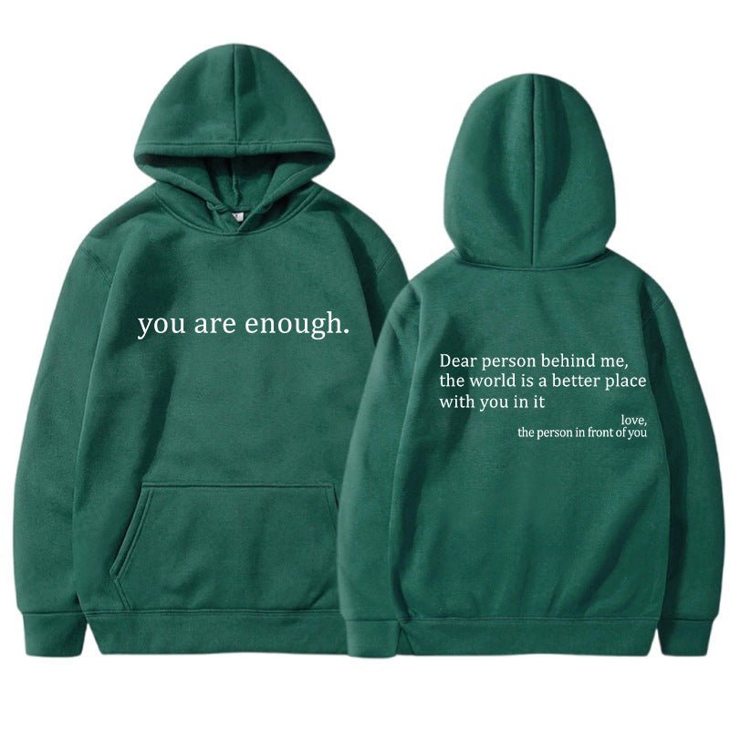 Classic Slogan Hoodie with Pouch Pocket - ModishWorld