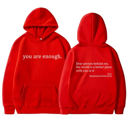 Classic Slogan Hoodie with Pouch Pocket