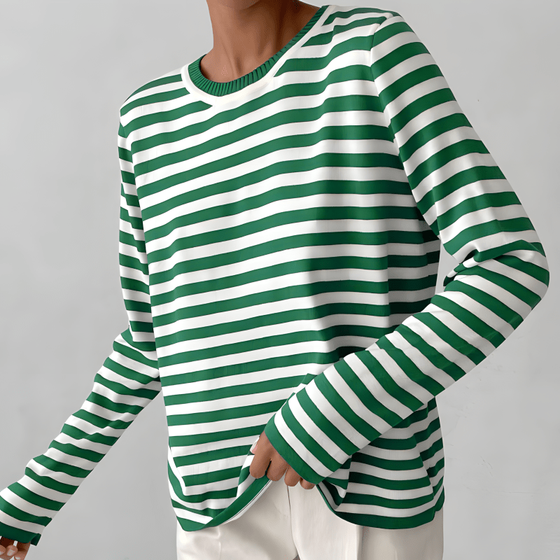 Fashionable Women's Horizontal Stripe Knit Sweater