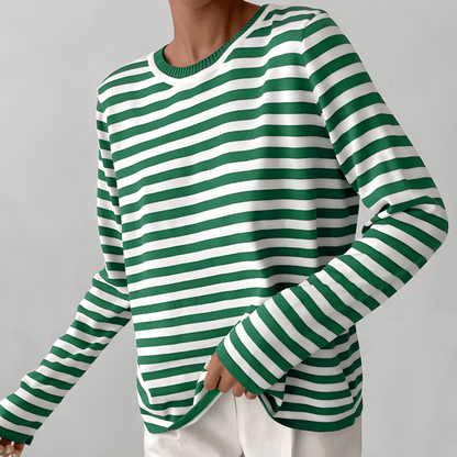 Fashionable Women's Horizontal Stripe Knit Sweater