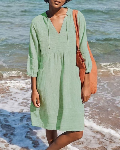 Comfortable Relaxed Fit Shirt Dress for Ladies - ModishWorld