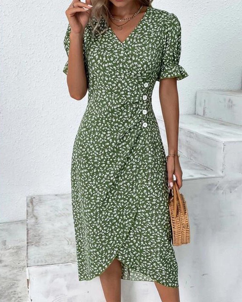 Elegant Floral Women's Summer Dress - ModishWorld